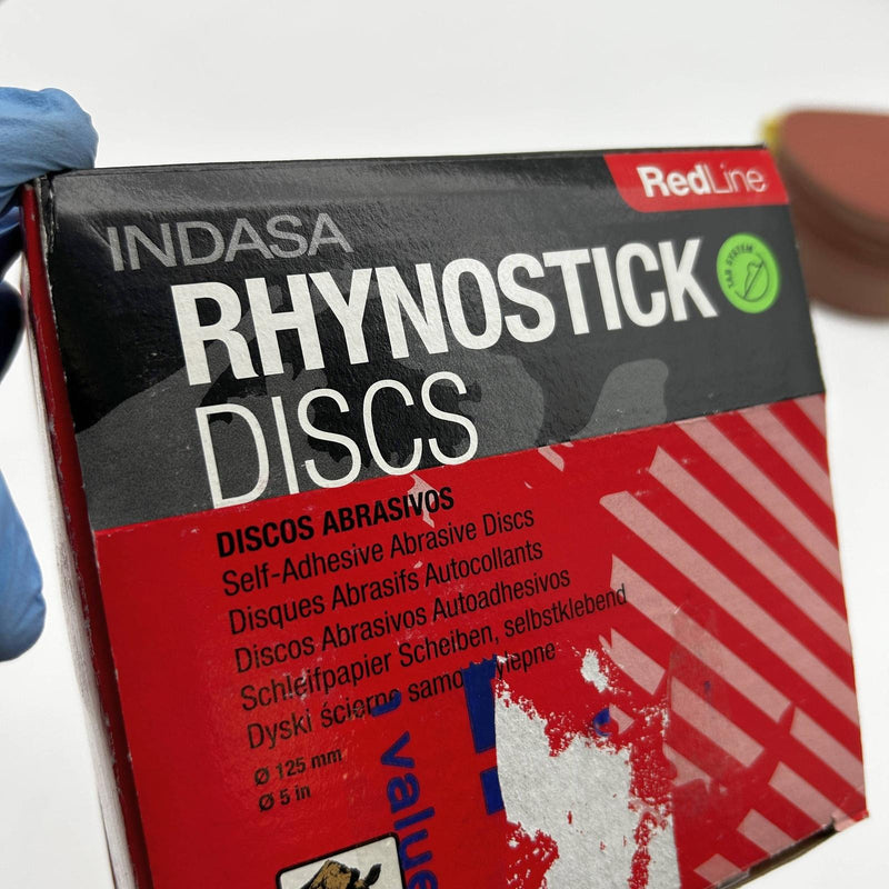 Indasa Rhynostick 500-100 Disc Self Adhesive Solid 5inch Redline P100 100/Box 3