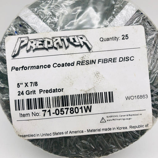 ARC Predator 71-057801W Resin Fiber Disc 5"x7/8" 24 Grit Performance Coated 25pk 2