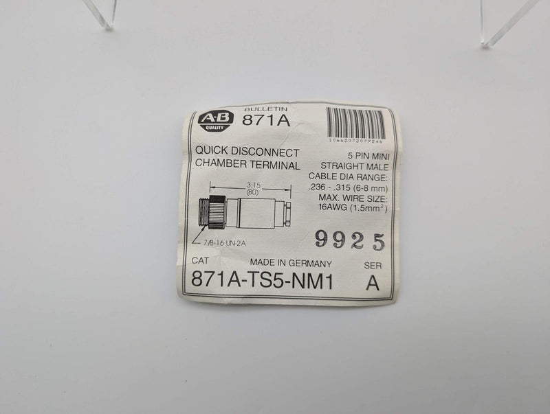 Allen Bradley 871A-TS5-NM1 Terminal Chamber Quick Discon 5 Pin Male Connector 4