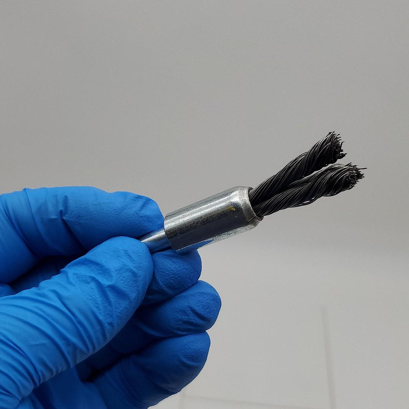 Norton 1/2" Knot Wire End Brush .014" Bristle 1/4" Stem 38877 22,000 Max RPM 1