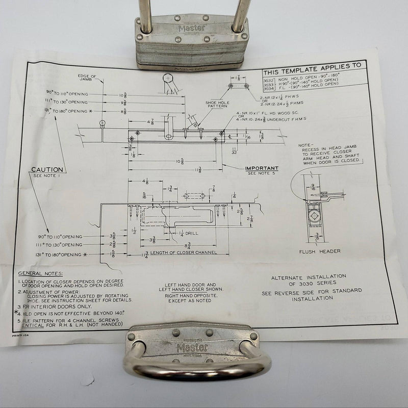 LCN 3030 Closer Arm Regular Brass Finish 3030 Concealed Closers Non-Handed 10