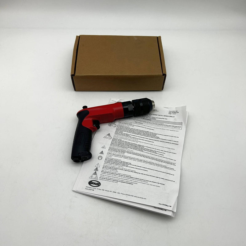 Sioux SDR10P25RK4R Rapid Reverse Drill Air Pistol Grip 1HP 2500RPM 1/2 Chuck 10