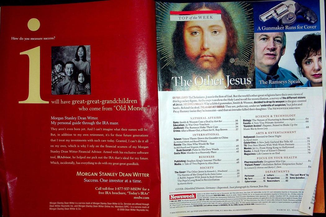 Newsweek Magazine March 27 2000 Jesus Controversy Religion Smith Wesson Gun Deal 3