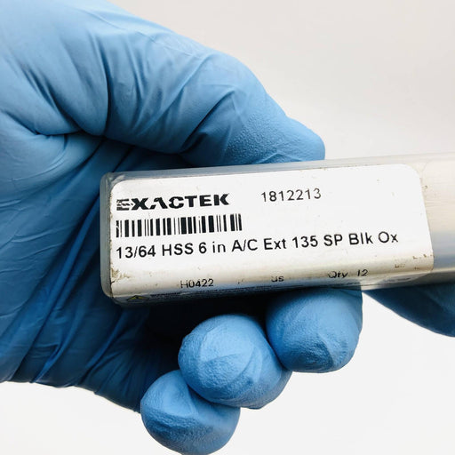 Screw Machine Drill Bit 13/64 HSS 135 Deg Spt Pt Blk Oxide Exactek 1812213 6pk 2