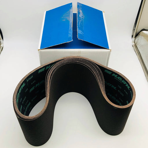 Norton 77696069562 Cloth Sanding Belts 8"x60" Neon R766X P100 Grit 10 Belts 1