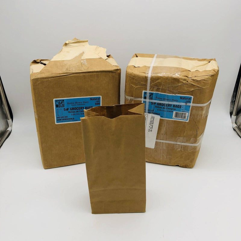 Brown Paper Bags Natural Kraft 5lbs For Snacks Crafts Bakeries Lunch 500/Pack 10