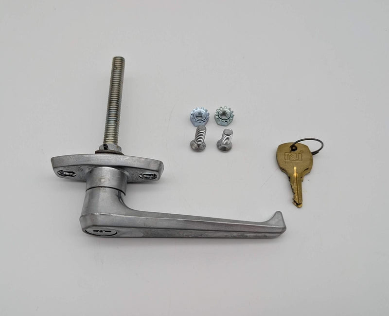 National C8759 Cabinet Door Handle Lock Chrome 3" L x 3/8-16" Spindle Keyed Diff 1