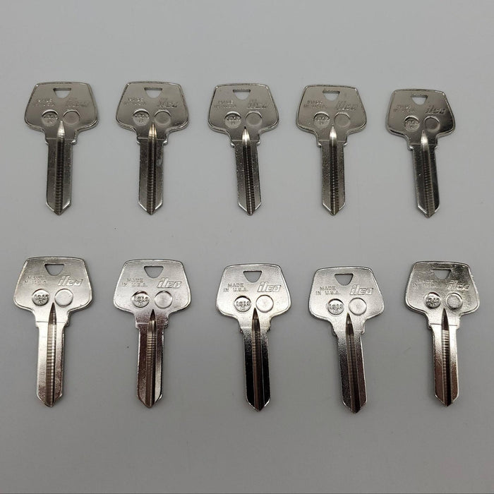 10x Ilco 1010M Key Blanks For Some Sargent Locks Nickel Plated 5 Pin USA Made 3