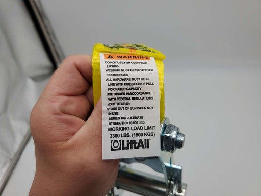 LiftAll 2" 10k Ratchet Strap Tiedown Fixed U-Hook 1" OAL 3300 lb Working UH10Y 2