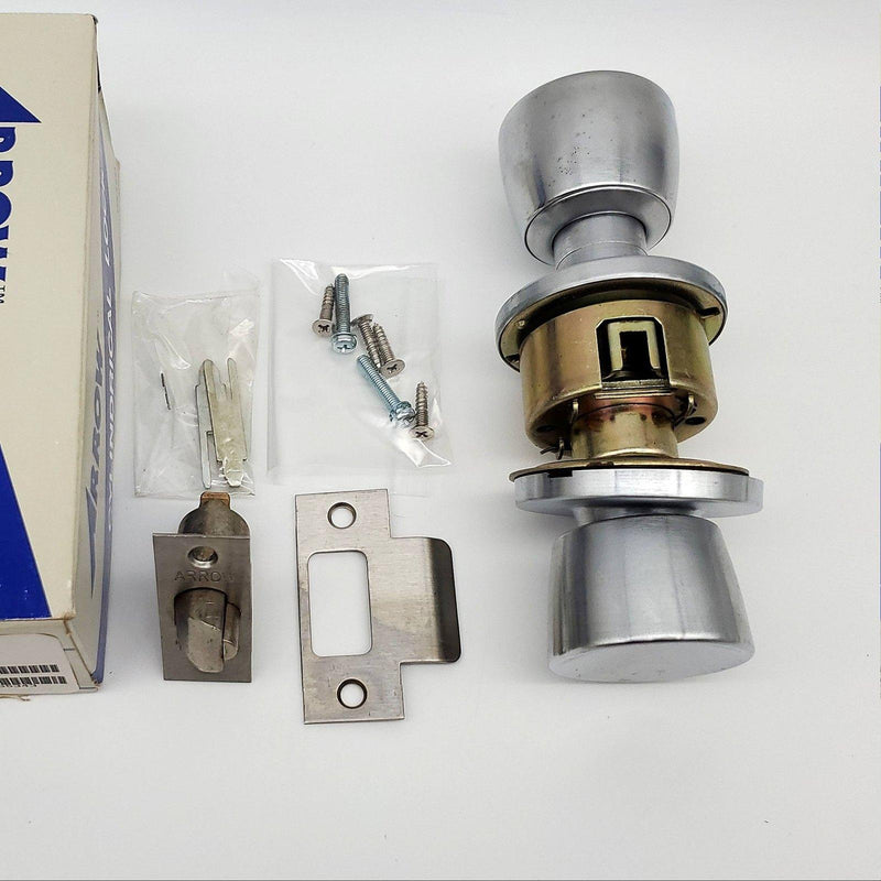Arrow Door Knob Classroom Lock Satin Chrome 2-3/4" Backset SFIC Ready M17DD NOS 2