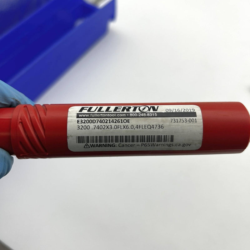 Fullerton E3200D740214261OE End Mill .7402 x 3.0 FL x 6.0 OAL 4FLEQ4736 3200 Srs 2