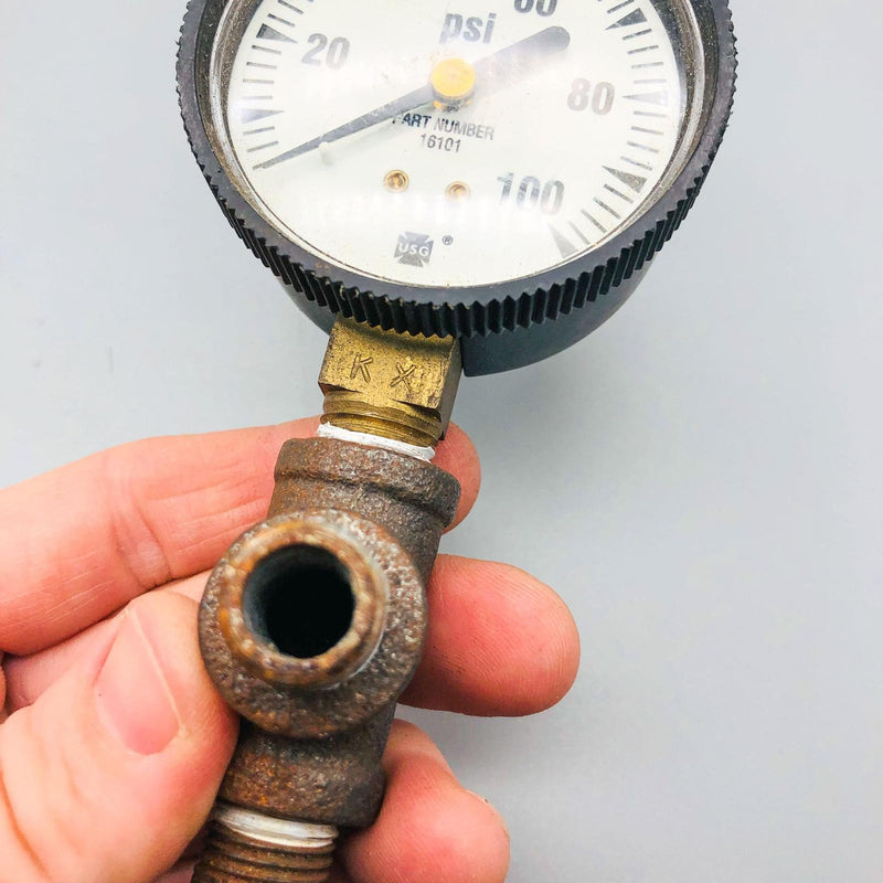Vintage Air Compressor Gauge USG 100 Lb PSI Pressure Readings With Fittings 8