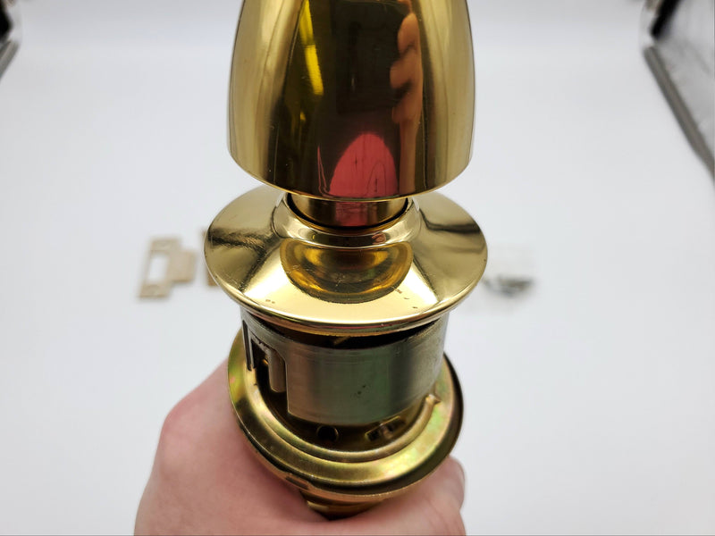 Arrow Entry Door Knob Lock Bright Brass 2-3/8" Backset 351 Cylindrical Lockset