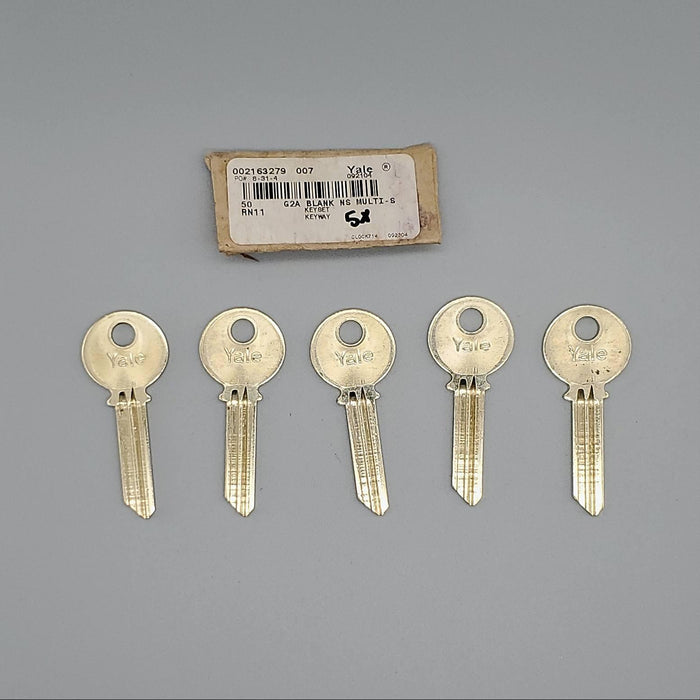 5x Yale RN11 Key Blanks G2A Keyway Nickel Silver 6 Pin NOS 3
