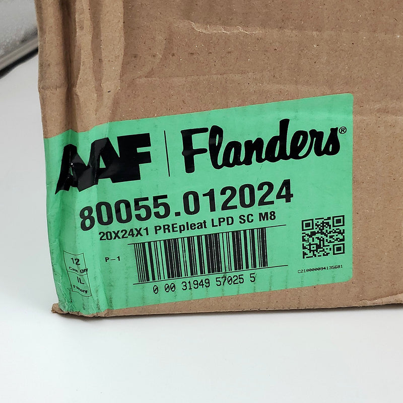 AAF Flanders 20x24x1 Air Filters Merv 8 Pre-Pleat 80055.012024 Pack of 12