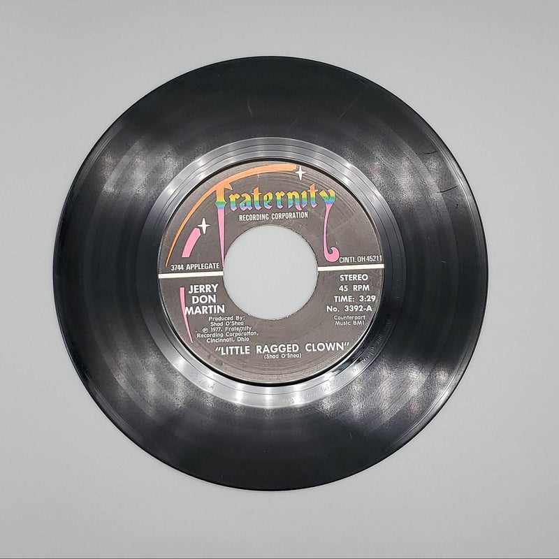 Jerry Don Martin Little Ragged Clown Single Record Fraternity 1977 No. 3392