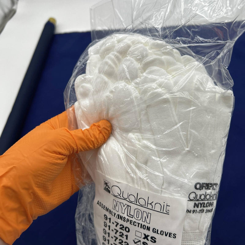 PIP QRP QualaKnit 91-721 Inspection Assembly Gloves Sz Small White Nylon 12 Pair 3