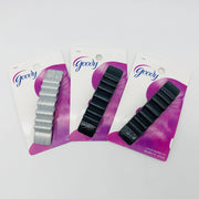 3-Pack Goody Leslie Barrettes Hair Clips Autoclasp 3.5inches Black Silver 15488 3