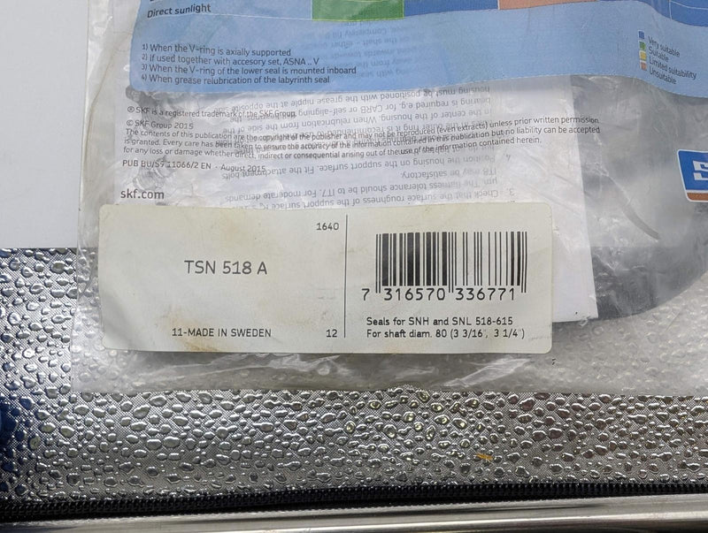 SKF TSN 518 A V-Ring Seal Kit 80mm Shaft 111mm Groove 10.5mm Width 5