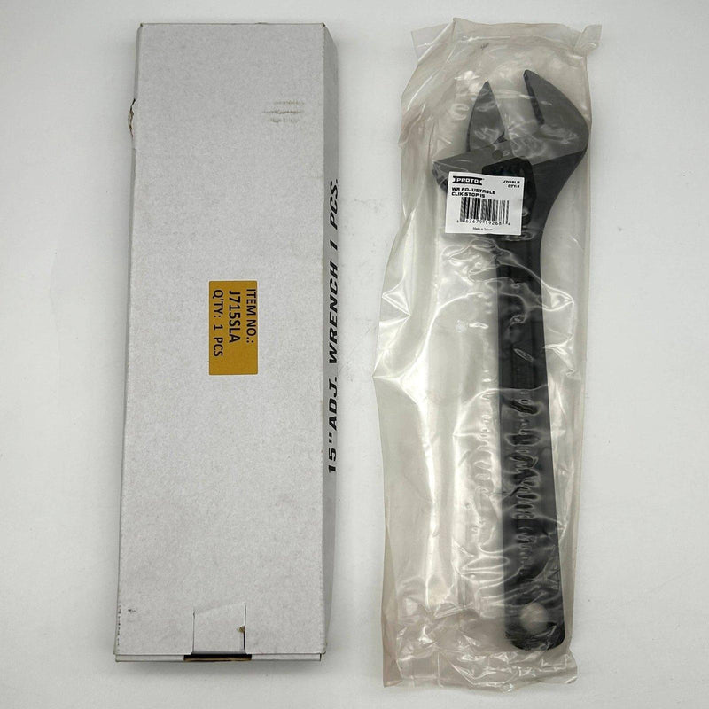 Proto J715SLA Adjustable Wrench Click-Stop 15 inch Black Oxide