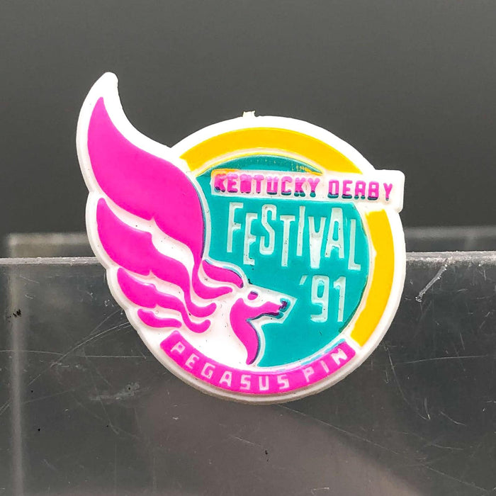 Kentucky Derby Festival Pin Vintage 1991 Pegasus Clutch Back USA Made SM KDF 1