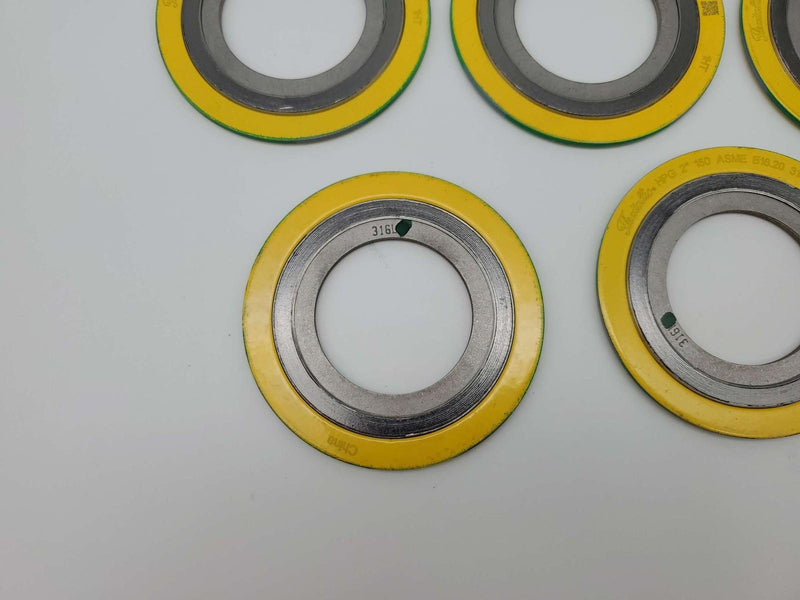 5x Flexitallic 2" Spiral Wound Gaskets 4-1/8" OD 1/8" T 316 Inner Ring 150 ASME 3