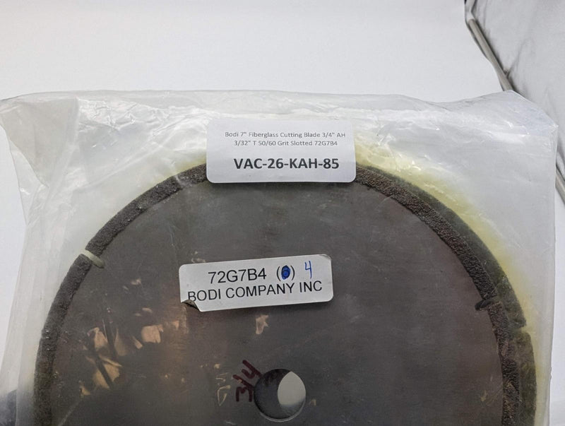 Bodi 7" Fiberglass Cutting Blade 3/4" AH 3/32" T 50/60 Grit Slotted 72G7B4 4