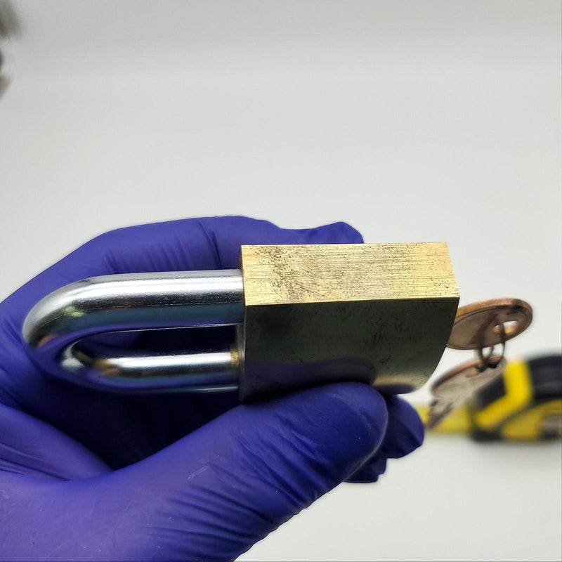 American K60 Padlock 1-1/8"L x 3/8"D Shackle 1-3/4" Body USA Made Keyed Diff 5