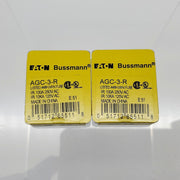 Bussmann AGC-3-R Fuses 5A 250V Fast Acting Glass Pack of 10 1
