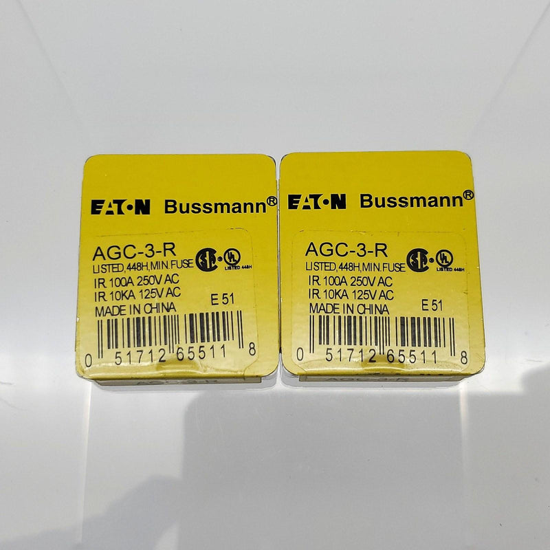 Bussmann AGC-3-R Fuses 5A 250V Fast Acting Glass Pack of 10 1