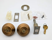 Arrow E42 Double Cylinder Deabolt Lock Satin Bronze 2-3/8" Backset Keyed Diff 1