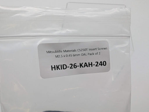 Mitsubishi Materials CS250T Insert Screws M2.5 x 0.45 6mm OAL Pack of 2 2