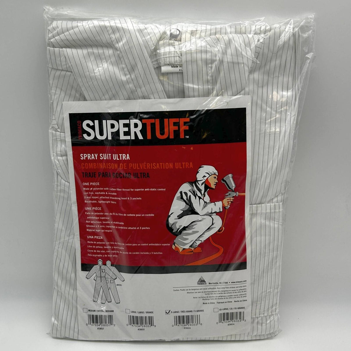 Trimaco Super Tuff 28033 Spray Suit Ultra XL Extra Large One-Piece Hoo ...