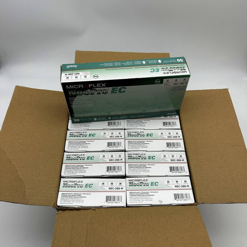 Microflex NEC-288 Disposable Gloves Medium Extended Cuff Neoprene 500pcs/Case