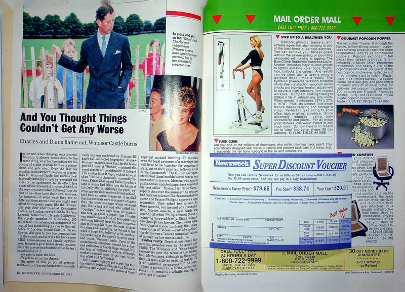 Newsweek Magazine November 30 1992 Bill Clinton Crusades Cover Princess Diana 4