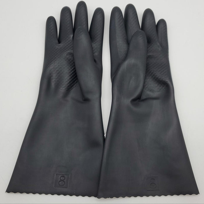 MAPA Butoflex 650 Butyl Gloves Chemical Resistant Size 8 Med 14" Long Black Pair 5