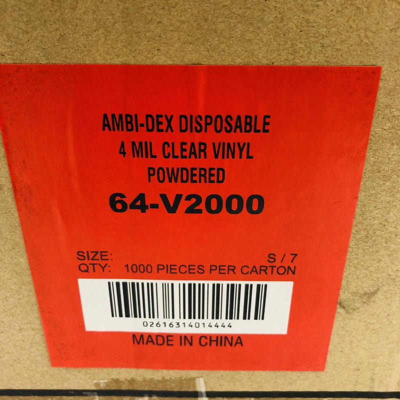 PIP Ambi-dex 64-V2000/S Disposable Vinyl Gloves Sz Small Powdered 4 mil 8 Boxes 2