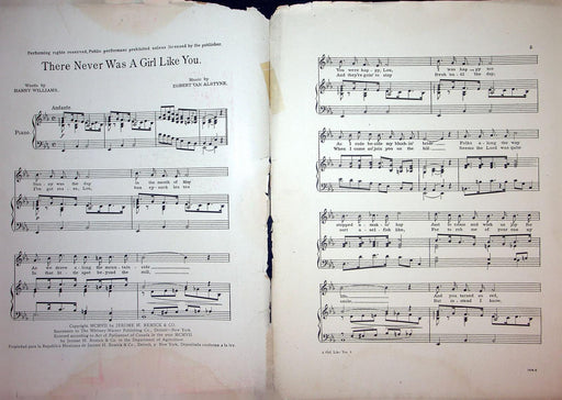 1907 There Never Was A Girl Like You Sheet Music Egbert Von Alstyne H Williams 2