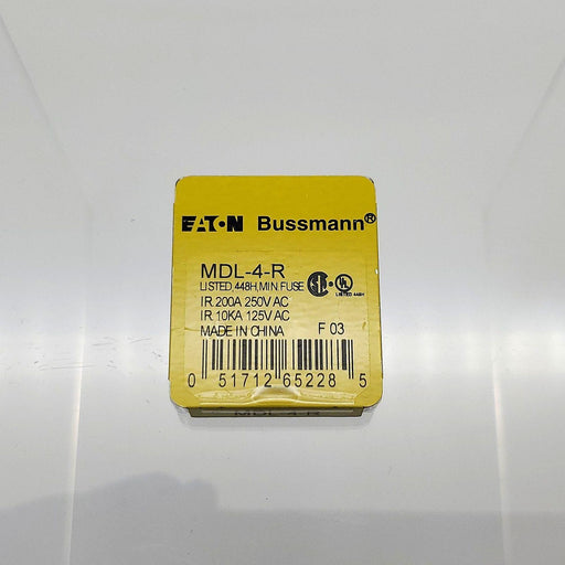 Bussmann MDL-4 Time Delay Fuse 4A 250VA Glass Tube Pack of 5 1