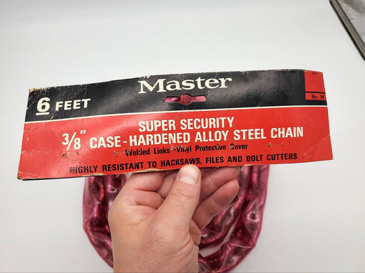 Master No 96 Steel Chain 6ft Long 3/8" Links Super Secure Vinyl Coated USA Made 2