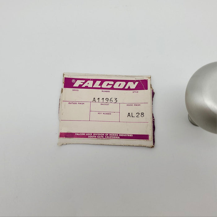 Falcon Door Knob SFIC Conversion Satin Aluminum A11963 Sargent Integra Locksets 3