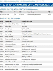 5/8" Hose Assembly Nonmetallic 36" L NSN 4720-01-134-7768 Aviation Part 2