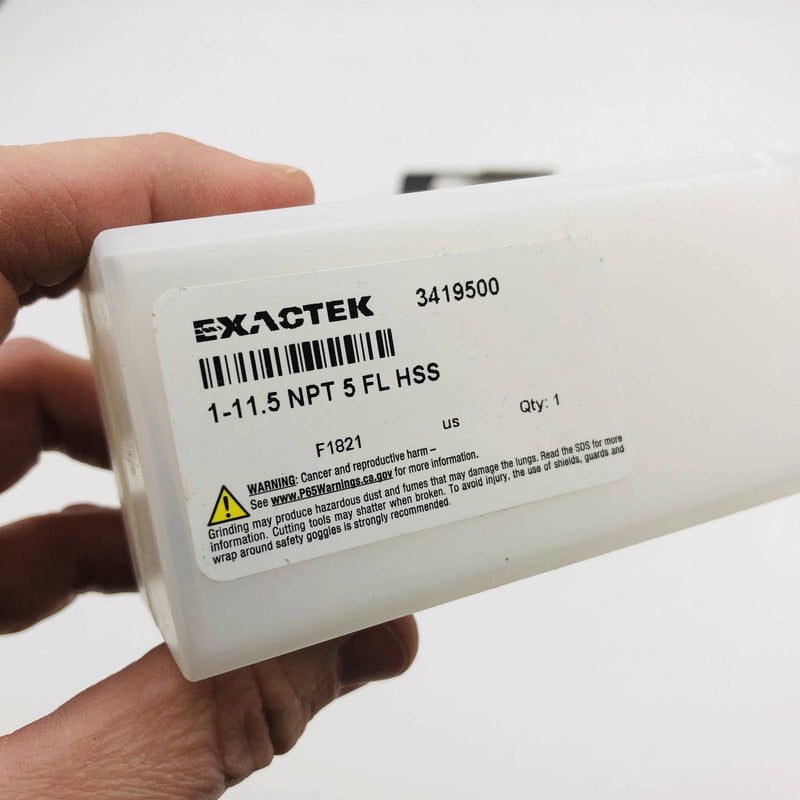 Exactek 3419500 Pipe Tap 1-11.5 NPT 5 Flute HSS F1721 Greenfield 2