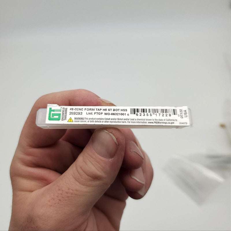 Greenfield Threading 289293 Bottoming Tap #8-32 UNC 2-1/8" OAL 0.131" Shank 5