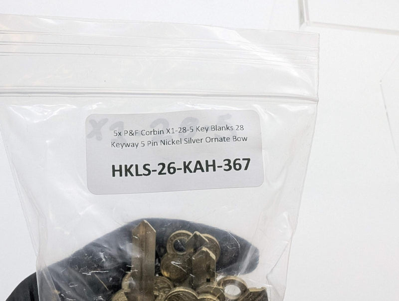 5x P&F Corbin X1-28-5 Key Blanks 28 Keyway 5 Pin Nickel Silver Ornate Bow