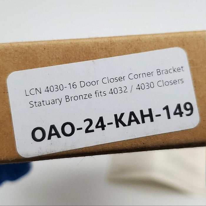 LCN 4030-16 Door Closer Corner Bracket Statuary Bronze fits 4032 / 4030 Closers 7