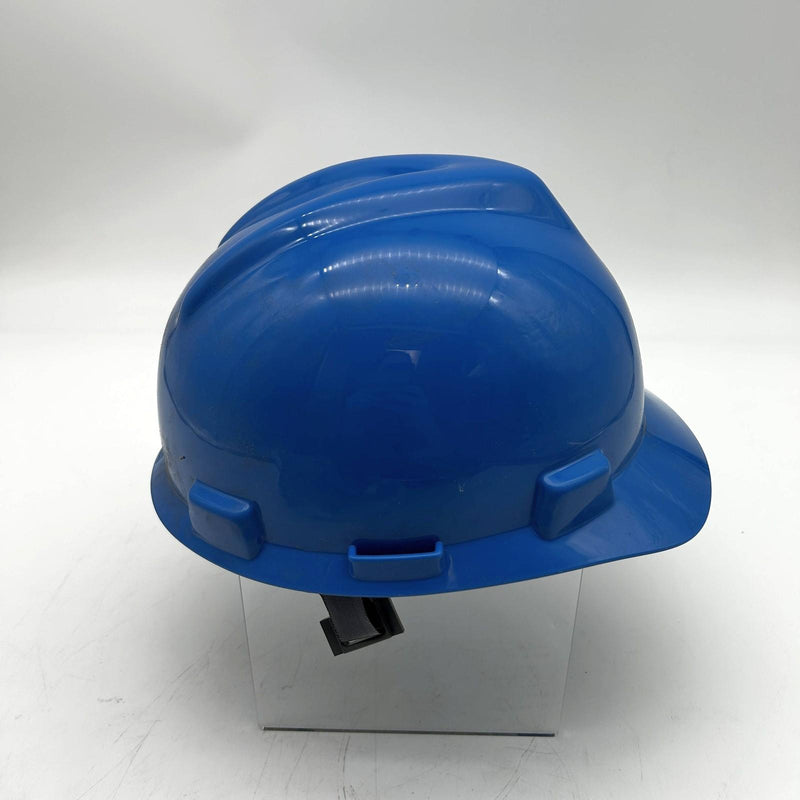 MSA 475359 Hard Hat V Gard Blue Cap Oil Oilfield Refinery Memorabilia Staz-On 12
