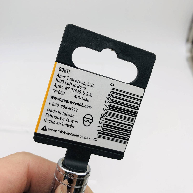 GearWrench 80511 Deep Socket 3/8" 12-Point with 3/8" Drive Polished Alloy Steel 3