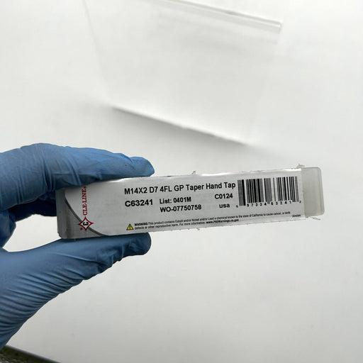 Cle-Line C63241 Taper Hand Tap 0401M M14 x 2 D7 4 FL General Purpose Bright 3pk 2