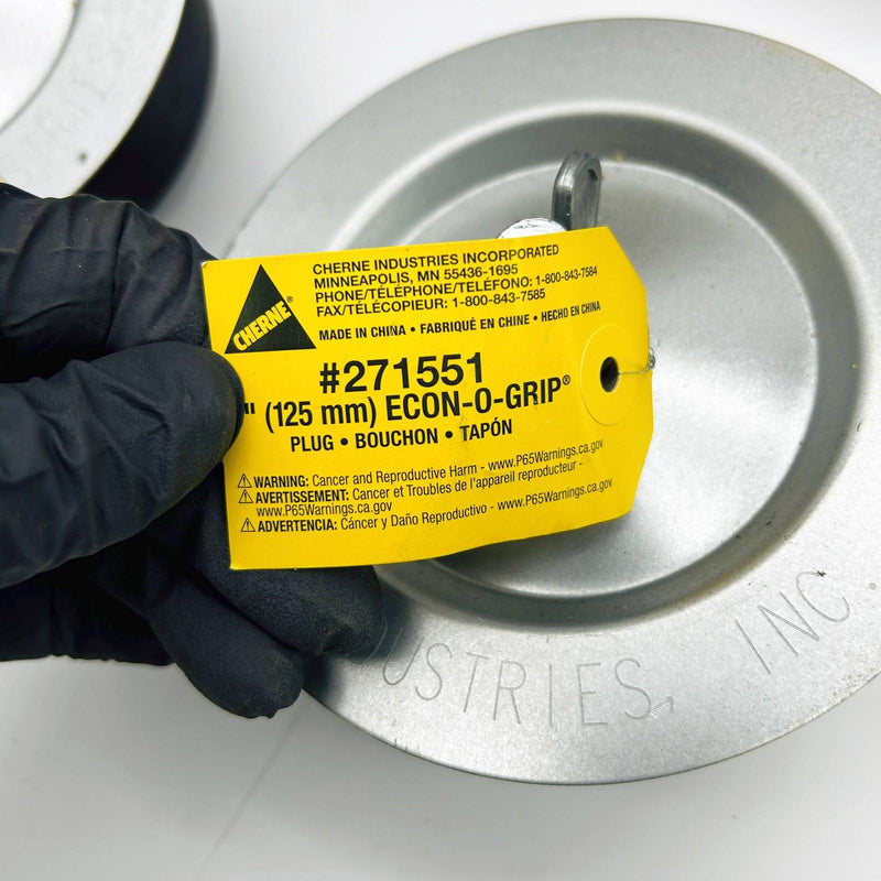 Cherne 271-551 Mechanical Pipe Test Plug 5in w/ Wing Nut Econ-O-Grip Pk of 5 4